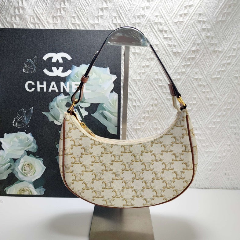 Celineline Ava White Canvas Shoulder Bag