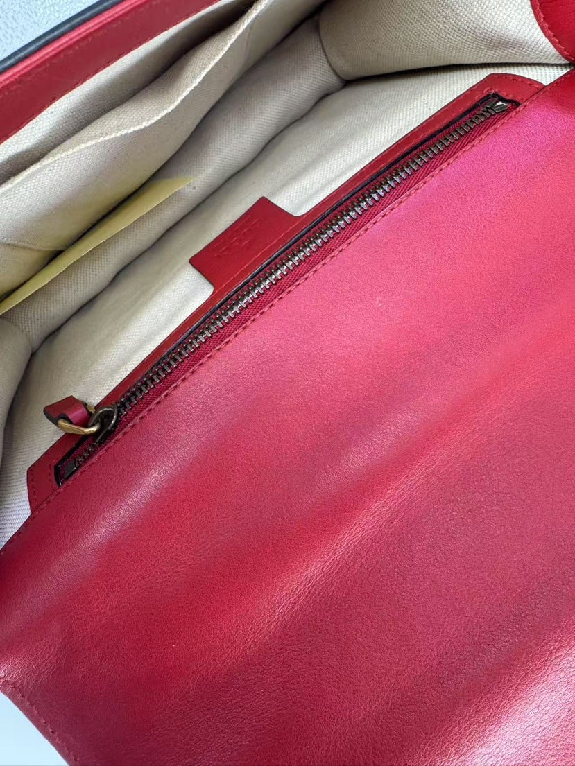 Gucci Embellished Red Shoulder Bag