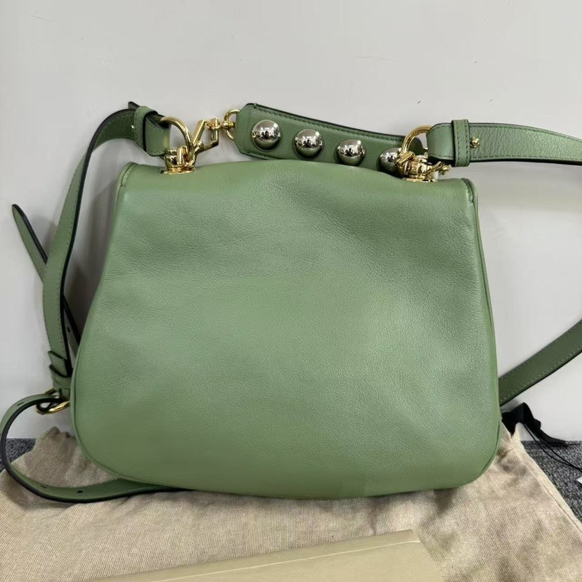 Gucci Jackie Green Leather Shoulder Bag