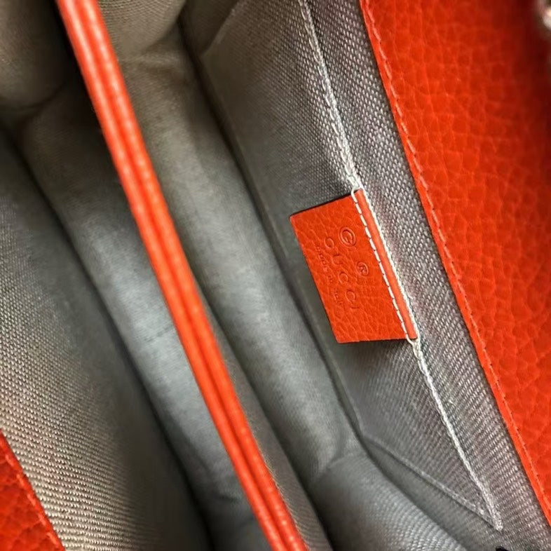 Gucci Soho Red Leather Chain Shoulder Bag