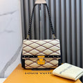 Louis Vuitton Malletage Flap Beige Shoulder Bag