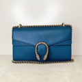 Gucci Dionysus Blue Leather Shoulder Bag