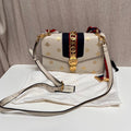 Gucci SyLouis Vuittonie White Bee and Star Shoulder Bag