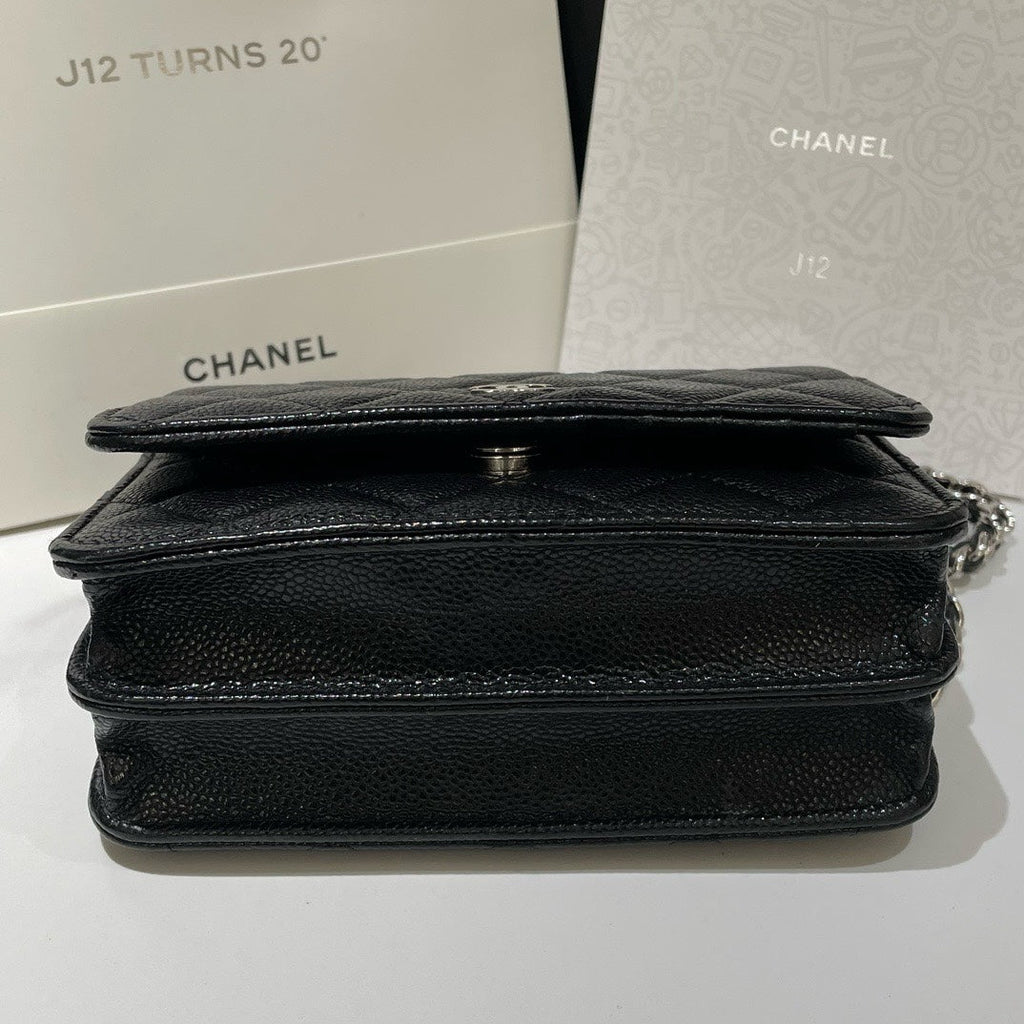 Chanel Wallet On Chain Caviar Leather Black Crossbody Bag