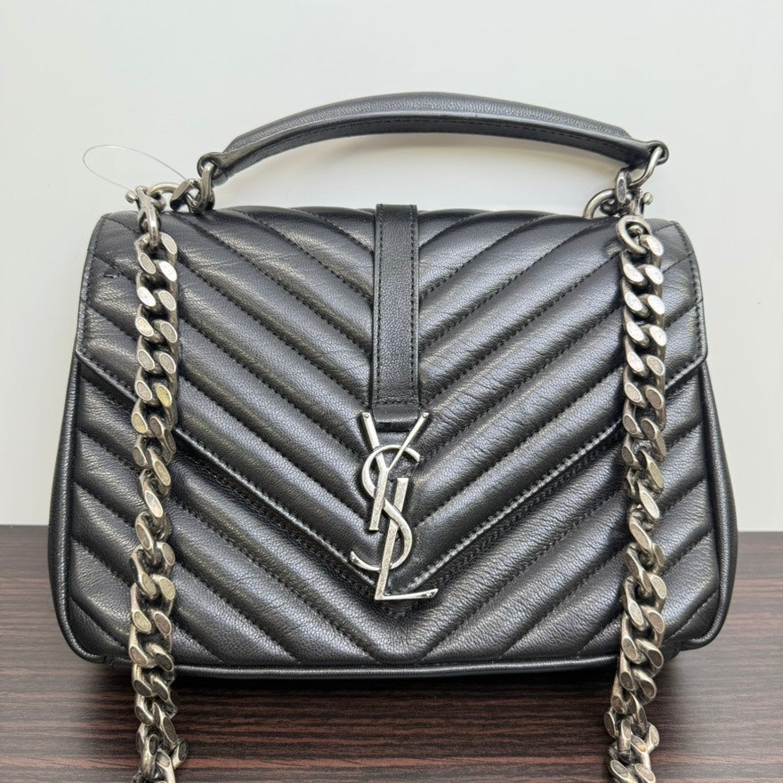 YSL Loulou College Calfskin Black Shoulder Bag B1011