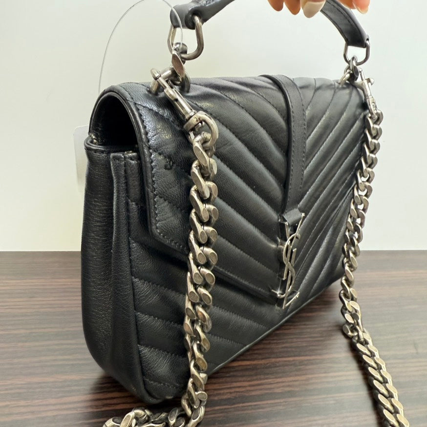 YSL Loulou College Calfskin Black Shoulder Bag B1011