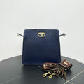 Chanel Classic Navy Leather Shoulder Bag