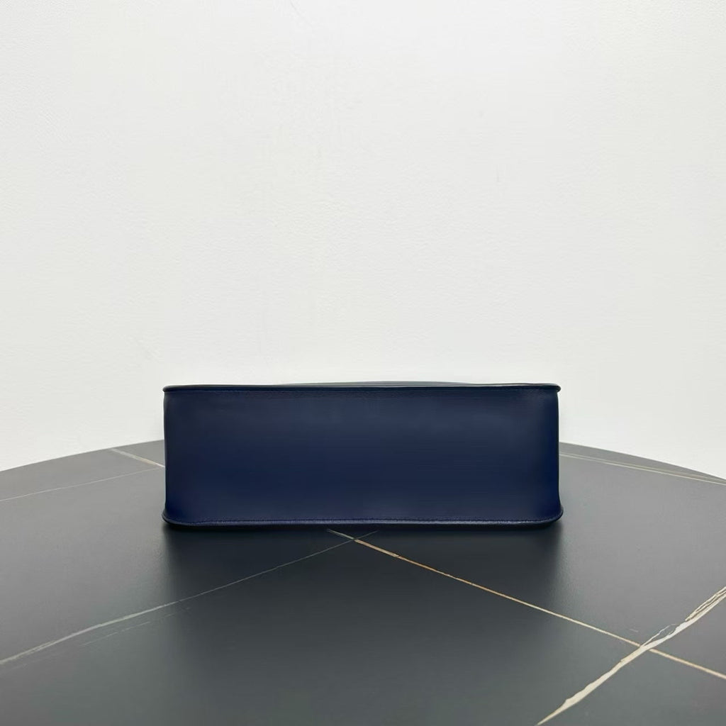 Chanel Classic Navy Leather Shoulder Bag