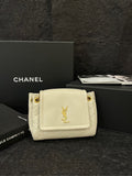 Yves Saint Laurent Nolita Mini #23 Quilted Ivory Leather Shoulder Bag