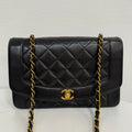Chanel Vintage Lambskin Diorana Chain Crossbody Bag Black FM0028