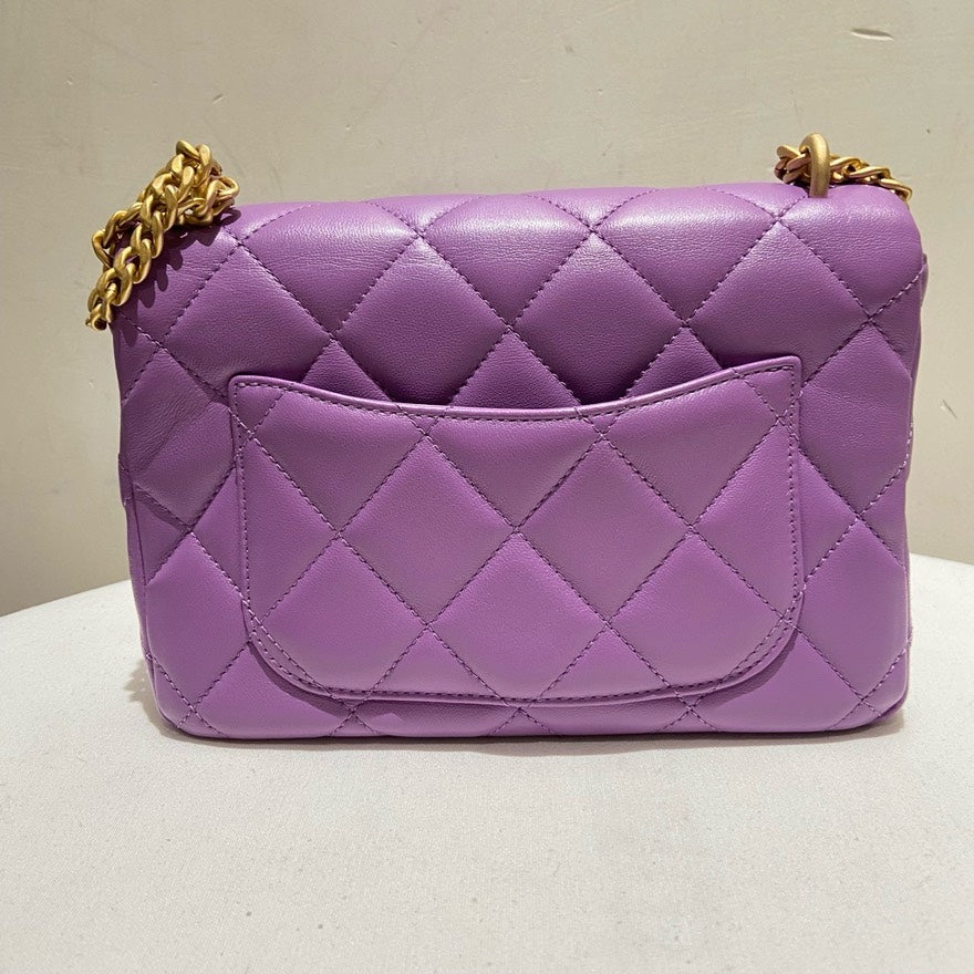 Chanel Lambskin Purple Shoulder Bag