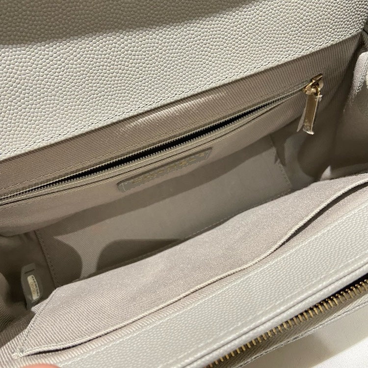 Chanel Affin Medium Gray Caviar Leather Shoulder Bag