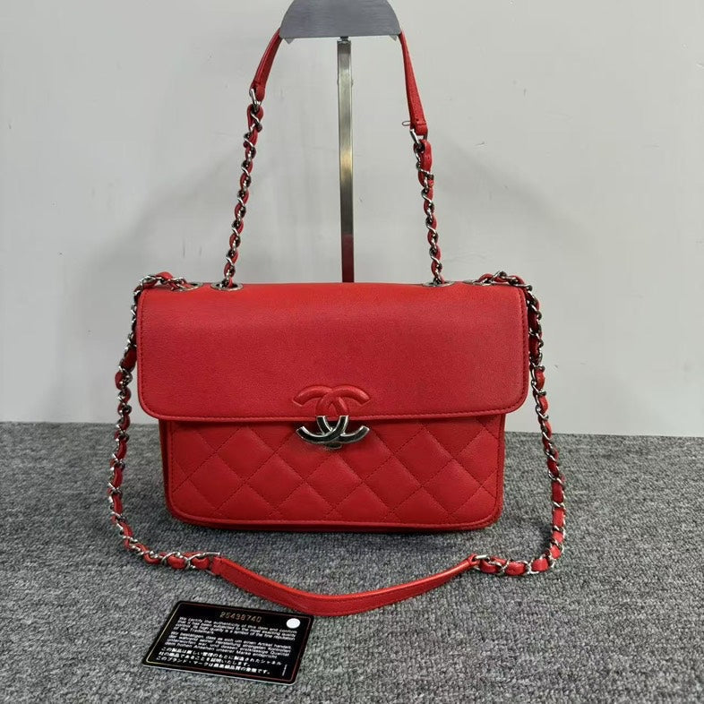 Chanel Quilted Shoulder Bag Red