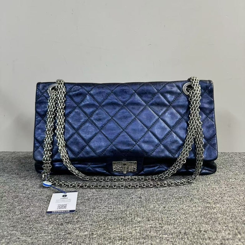 Chanel 2.55 Bag Navy Leather Shoulder Bag