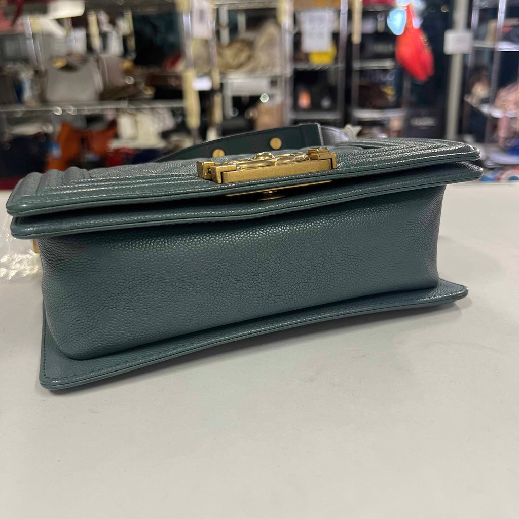 Chanel Le Boy Calfskin Shoulder Bag in Teal