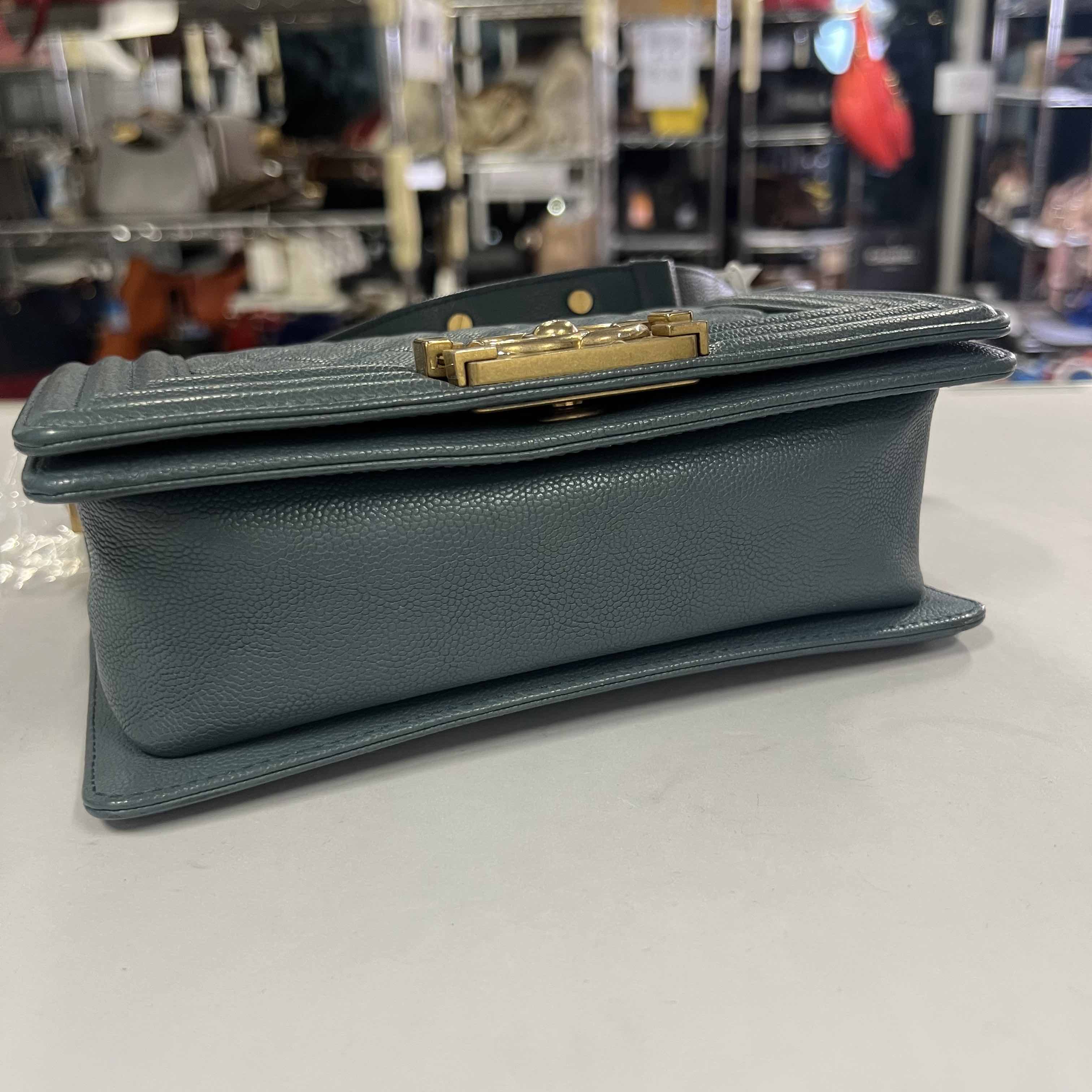 Chanel Le Boy Calfskin Shoulder Bag in Teal