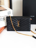 Saint Laurent Kate Chain Bag in Black Leather - YSL Shoulder Bag #9C