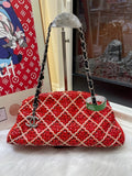 Chanel Shoulder Bag Red Quilted Leather