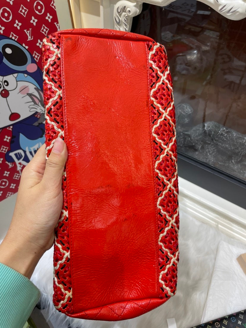 Chanel Shoulder Bag Red Quilted Leather