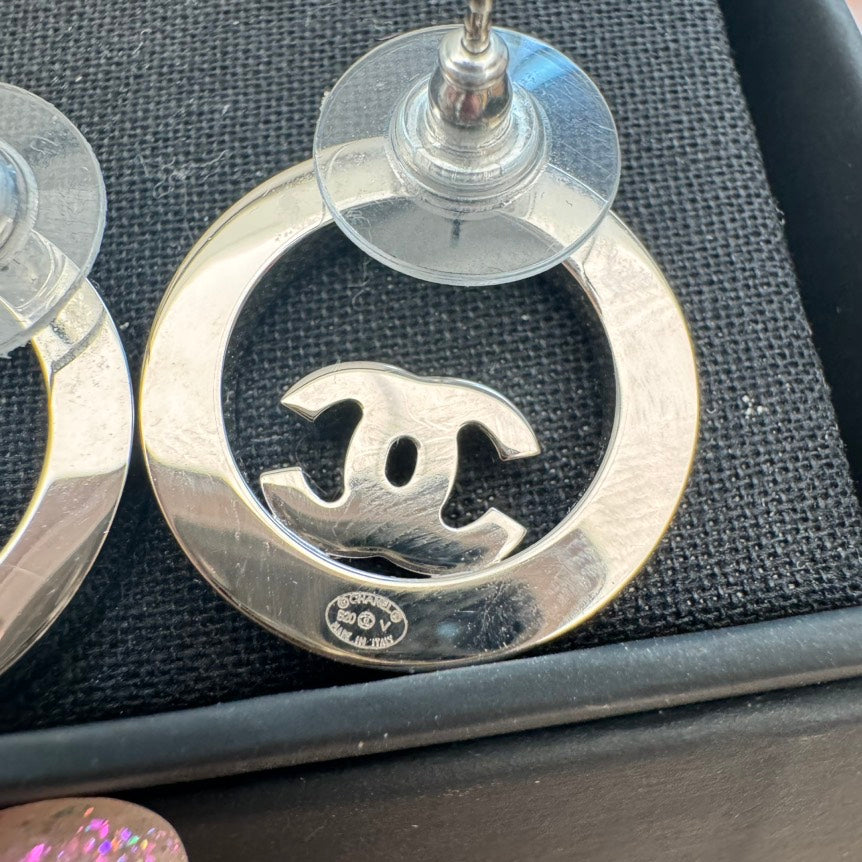 Chanel Classic SiLouis Vuittoner Crystal Earrings