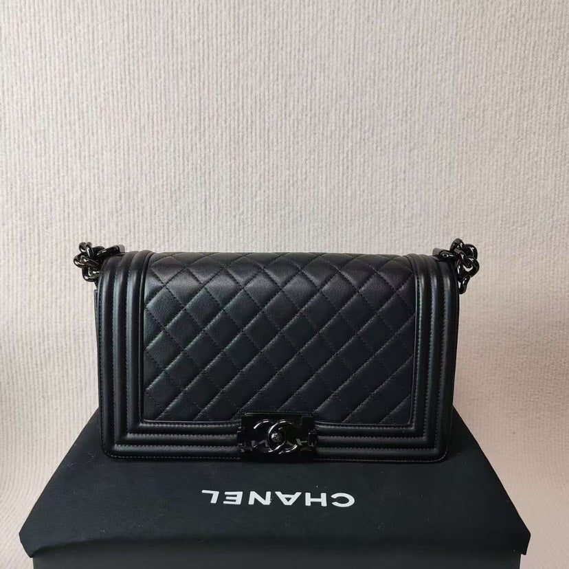 Chanel Leboy Bag 5010102 Black Leather Shoulder Bag