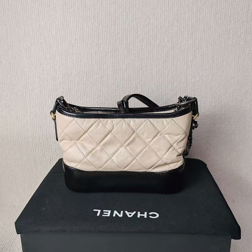 Chanel Gabrielle Bag 5010607 Beige Black Shoulder Bag