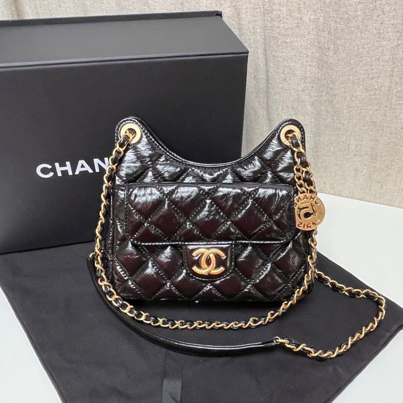 Chanel Quilted Black Leather Shoulder Bag