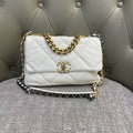 Chanel 19 White Shoulder Bag with Microchips