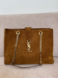 YSL Suede Brown Shoulder Bag