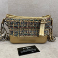 Chanel Gabrielle Tweed Gold Shoulder Bag