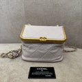 Chanel Quilted Shoulder Bag Ivory Leather with Gold Hardware