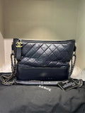CHANEL Gabrielle Black Leather Shoulder Bag