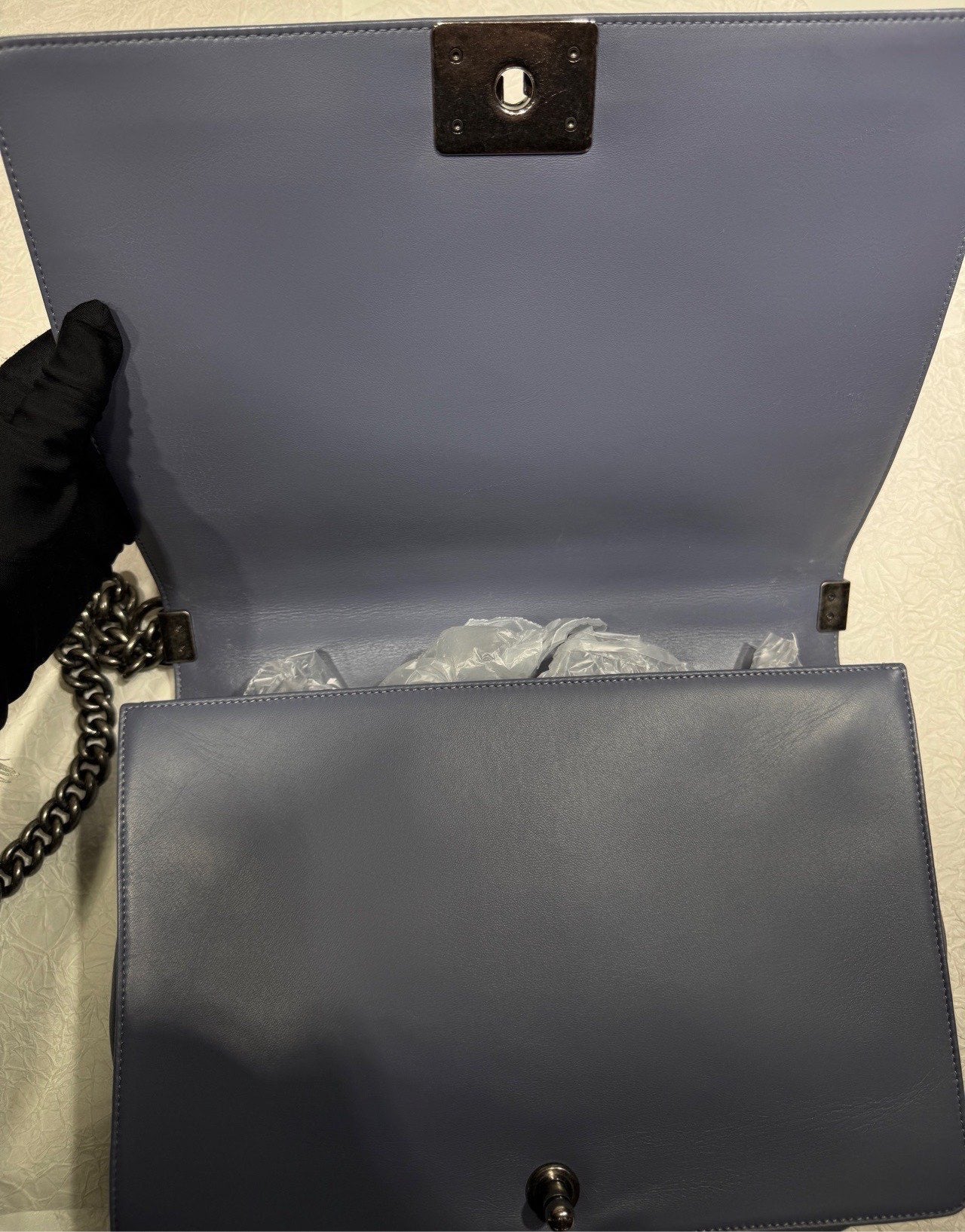 Chanel Le Boy XXL Haze Blue Lambskin Shoulder Bag