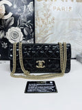 Chanel Classic Flap Bag Black Patent Leather Shoulder Bag