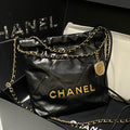 Chanel 22 Mini Bag Black Leather Shoulder Bag Brand New #13682