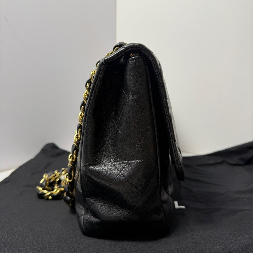 Chanel Jumbo Lambskin Single Flap Black Shoulder Bag