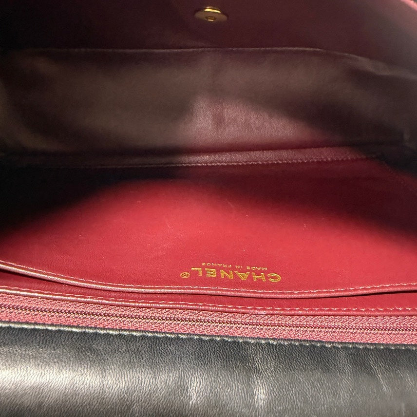 Chanel Jumbo Lambskin Single Flap Black Shoulder Bag