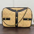 Vintage Chanel Lambskin Beige Jacket-Motif Chain Shoulder Bag