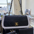 Preloved Chanel Classic Flap Black Leather Shoulder Bag