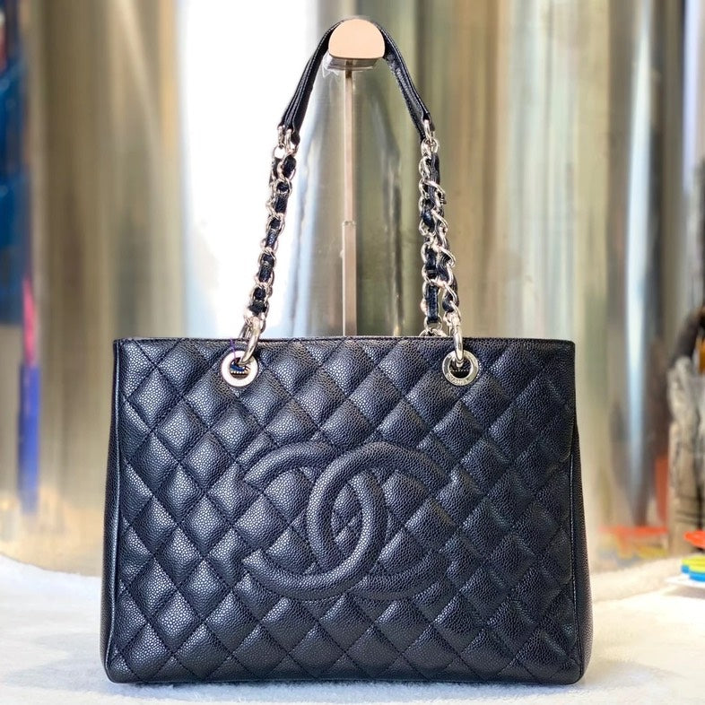 Chanel GST Tote Black Leather Shoulder Bag 0503