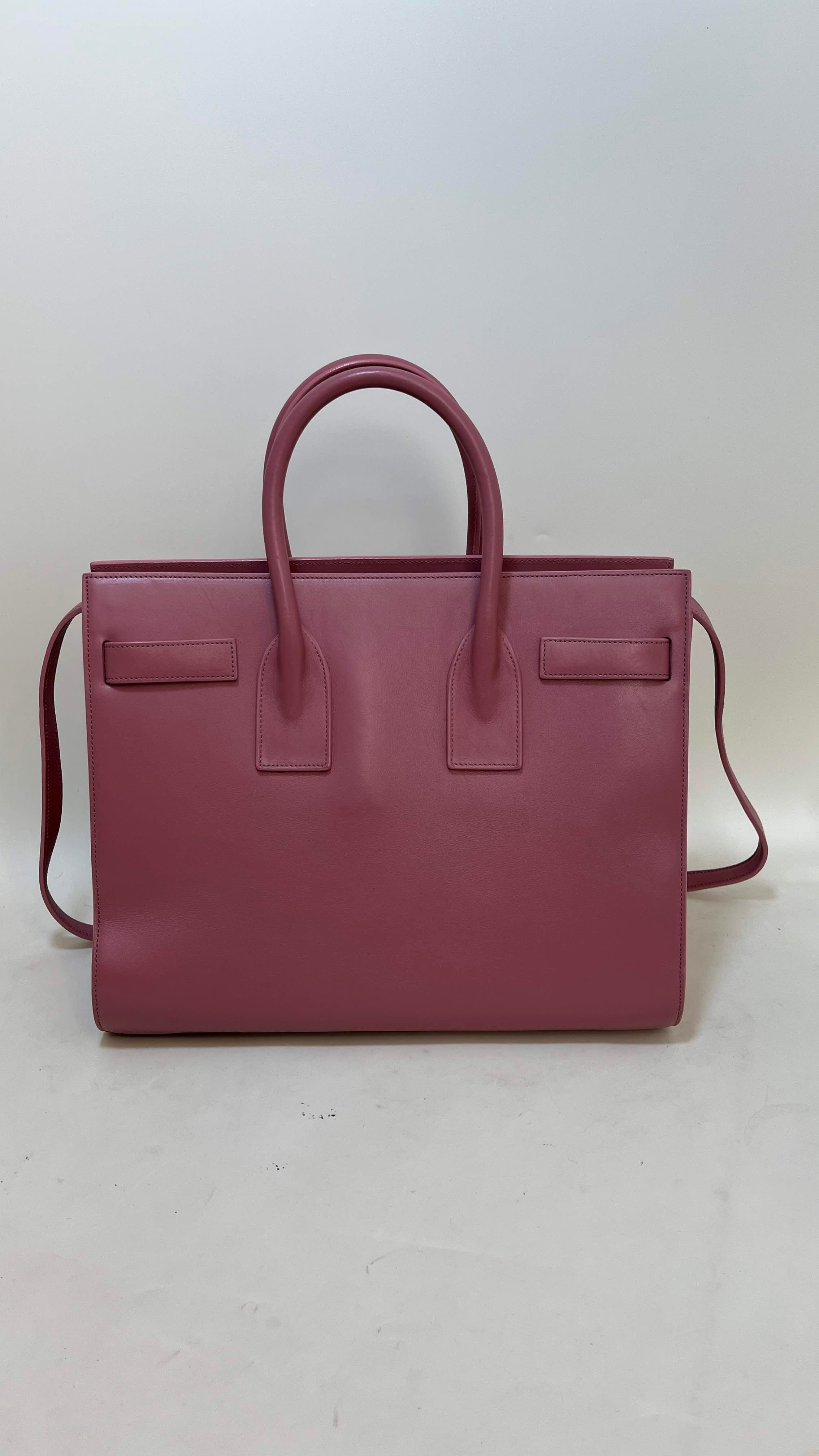 Saint Laurent Classic Sac De Jour Pink Leather Tote Bag