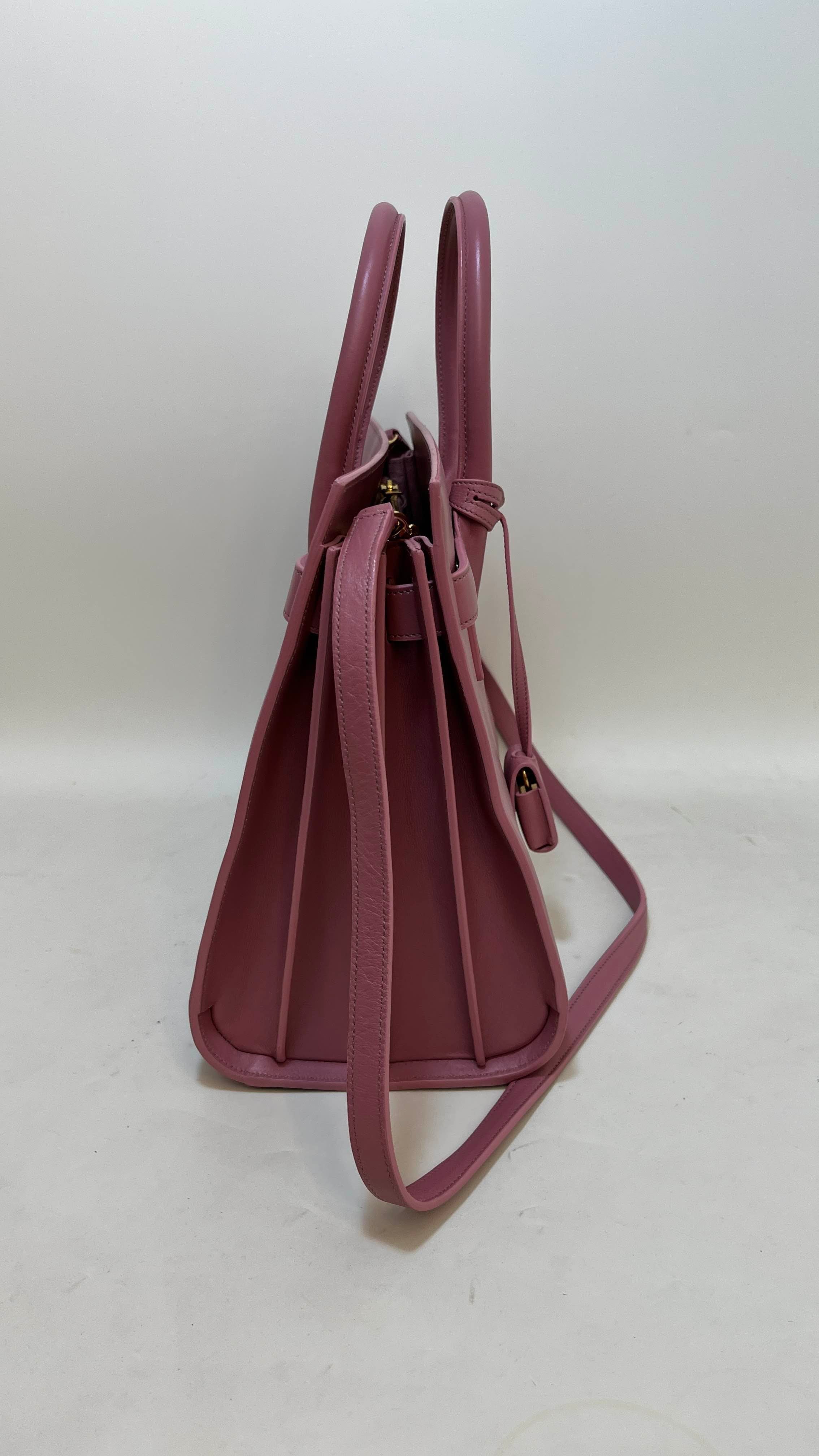 Saint Laurent Classic Sac De Jour Pink Leather Tote Bag