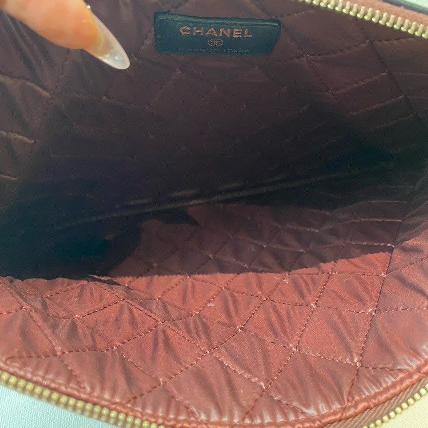 Chanel Quilted Black Lambskin Clutch Bag