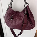 Chanel Burgundy Leather 2way Chain Shoulder Bag AF668
