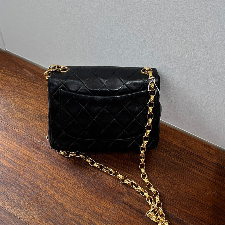 Chanel Leather Chain Shoulder Bag AF510 Black