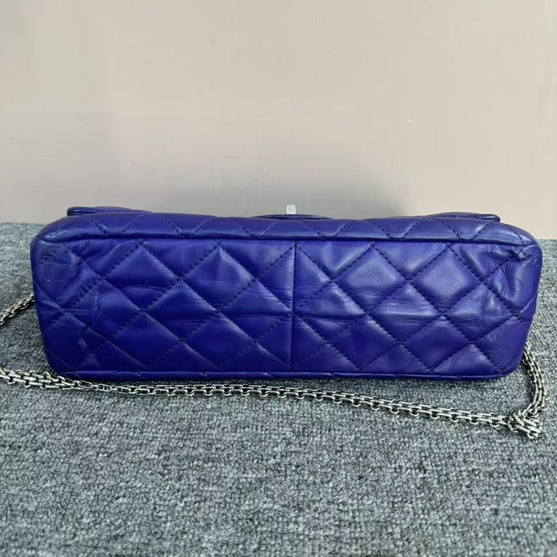 Chanel 2.55 Shoulder Bag Purple Quilted Leather