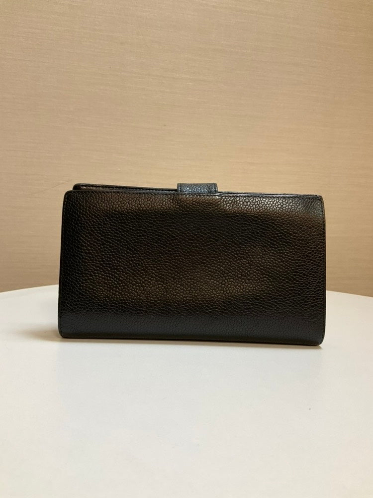 Pre-loved CHANEL Caviar Leather Black Wallet Clutch