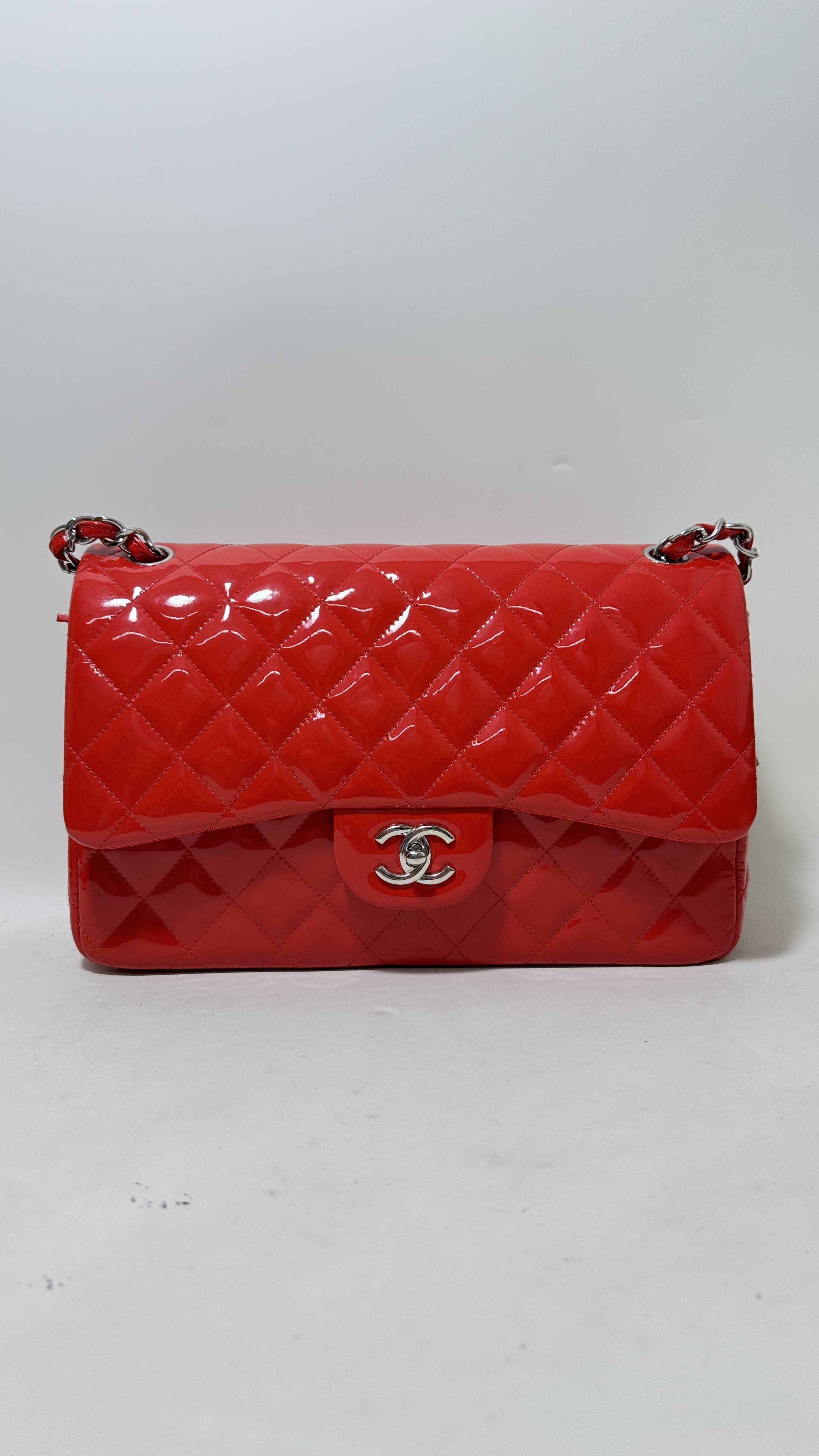 Chanel Flap Patent Leather Bag in Red - Shoulder Bag