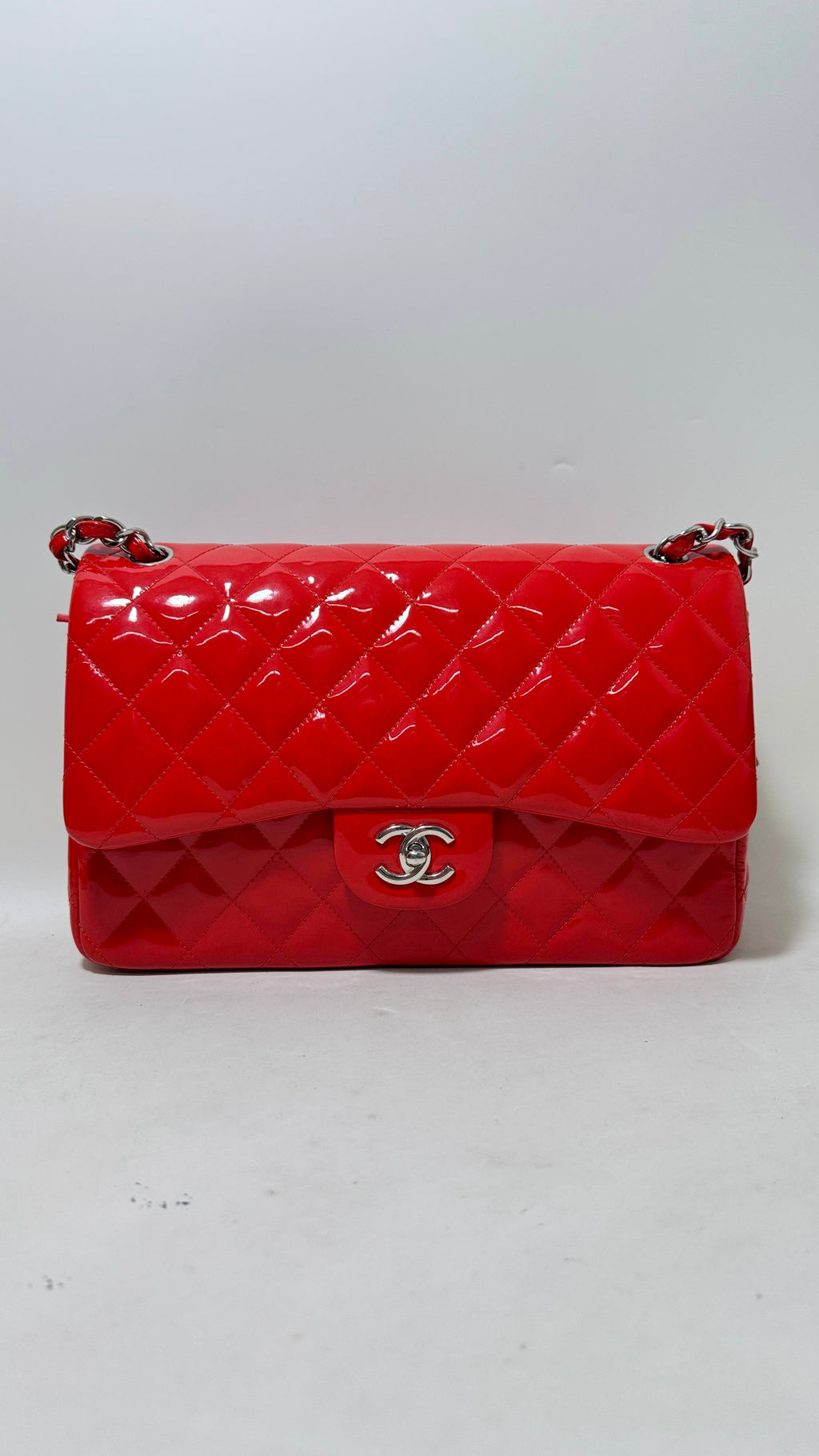 Chanel Flap Patent Leather Bag in Red - Shoulder Bag