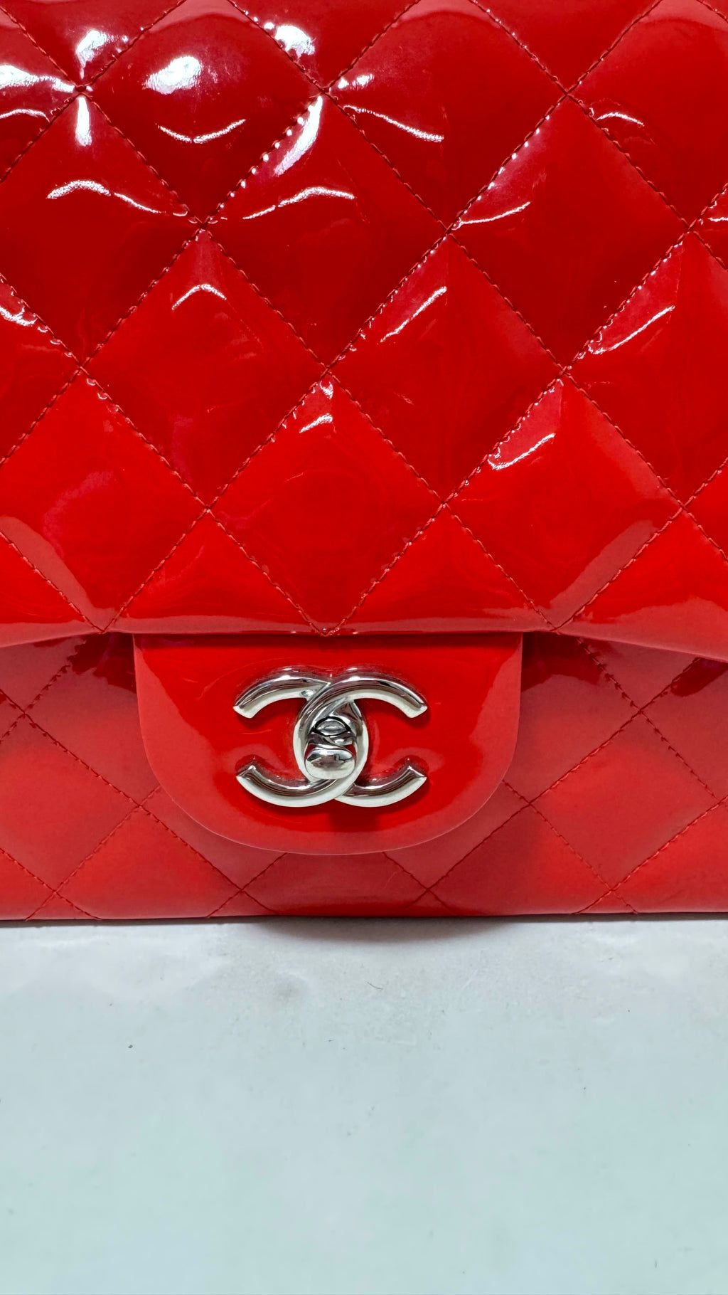 Chanel Flap Patent Leather Bag in Red - Shoulder Bag